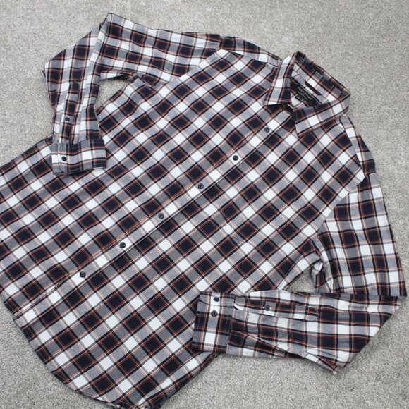 Banana Republic Shirt Mens Large Red/Blue Lightweight Flannel Long Sleeve Cotton - Picture 3 of 13
